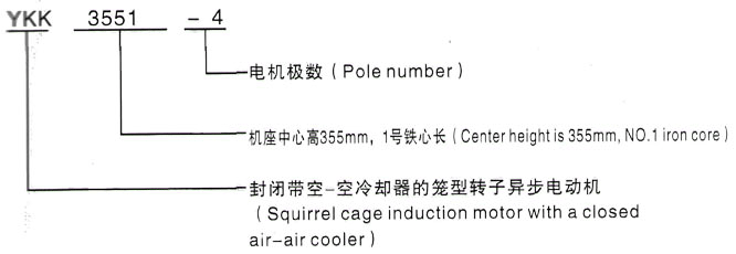 YKK系列(H355-1000)高压YJTFKK3554-2/315KW三相异步电机西安泰富西玛电机型号说明